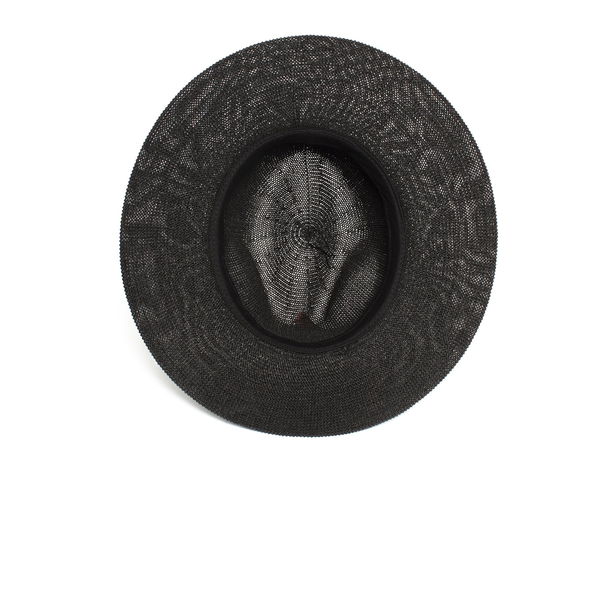 Goorin Bros. fatima center dent wide brim paper poly blend fedora hat Black under view