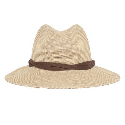 Goorin Bros. fatima center dent wide brim paper poly blend fedora hat Creme front view
