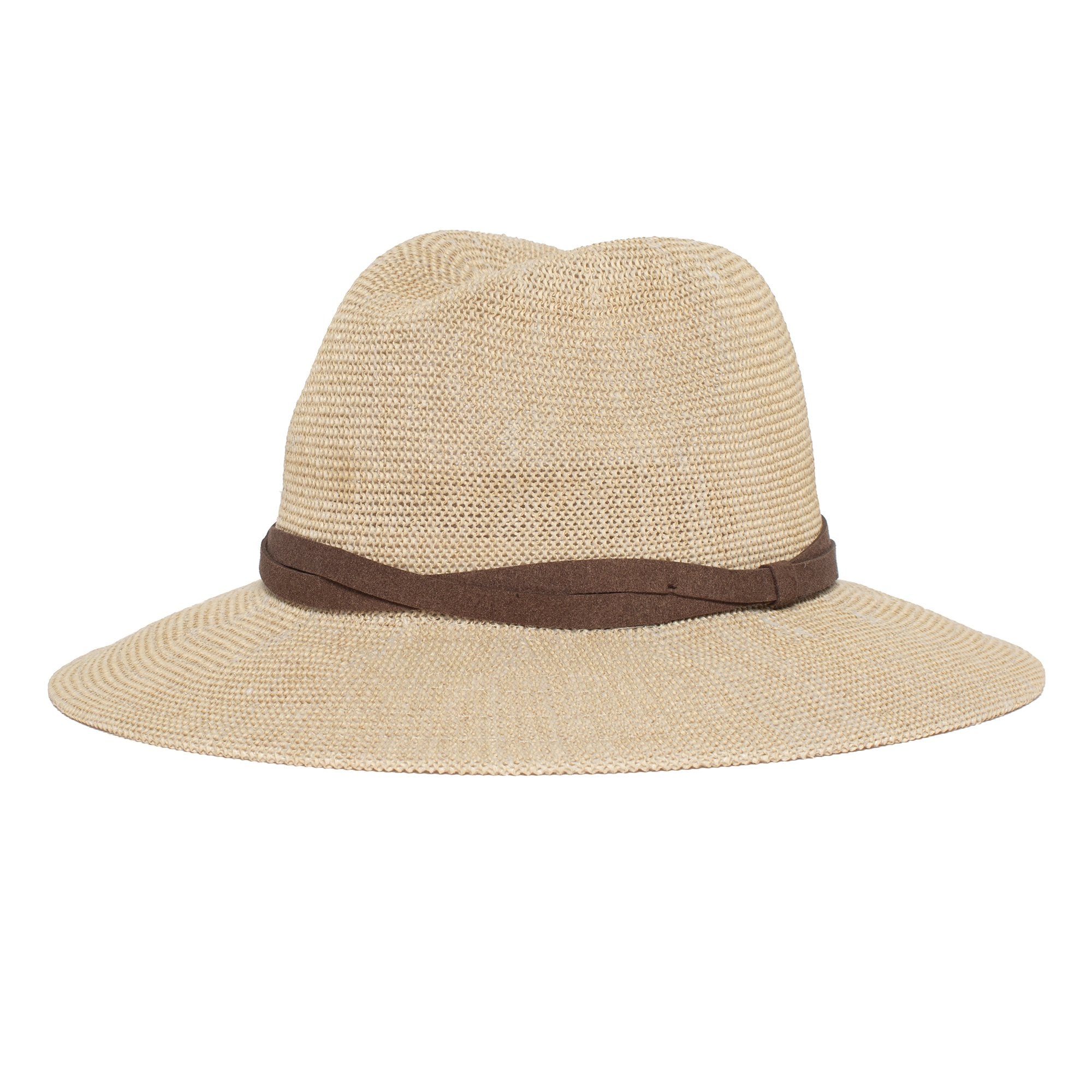 Goorin Bros. fatima center dent wide brim paper poly blend fedora hat Creme left side view