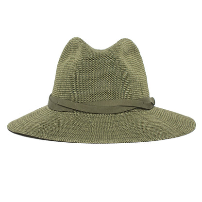 Goorin Bros. fatima center dent wide brim paper poly blend fedora hat Olive front view