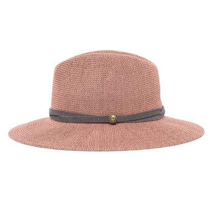 Goorin Bros. fatima center dent wide brim paper poly blend fedora hat Purple side view