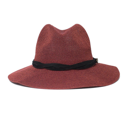 Goorin Bros. fatima center dent wide brim paper poly blend fedora hat Red front view