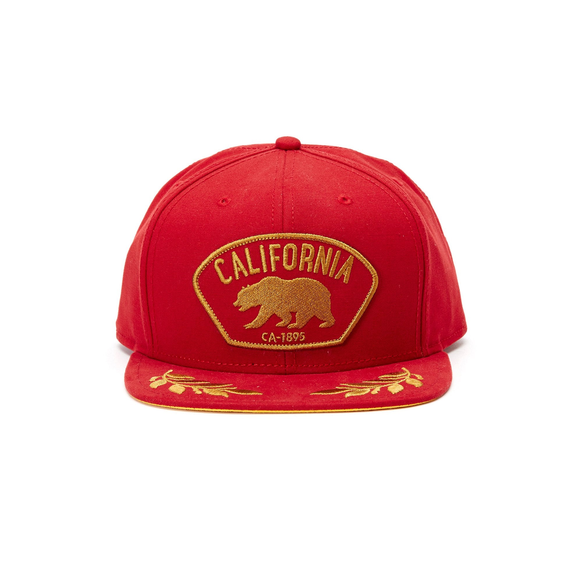 Goorin Bros. golden state cotton flat brim baseball cap Red front view
