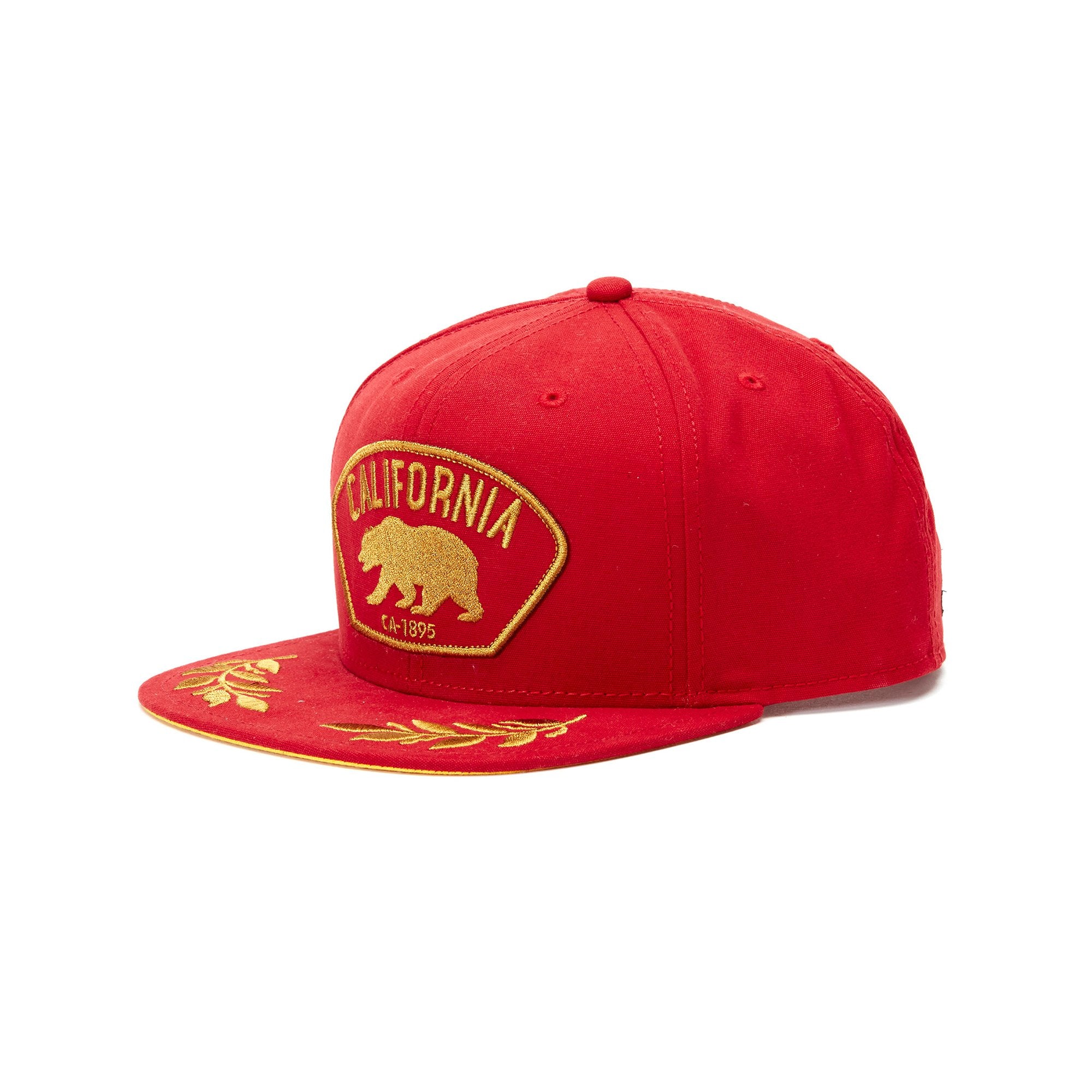 Goorin Bros. golden state cotton flat brim baseball cap Red left side view