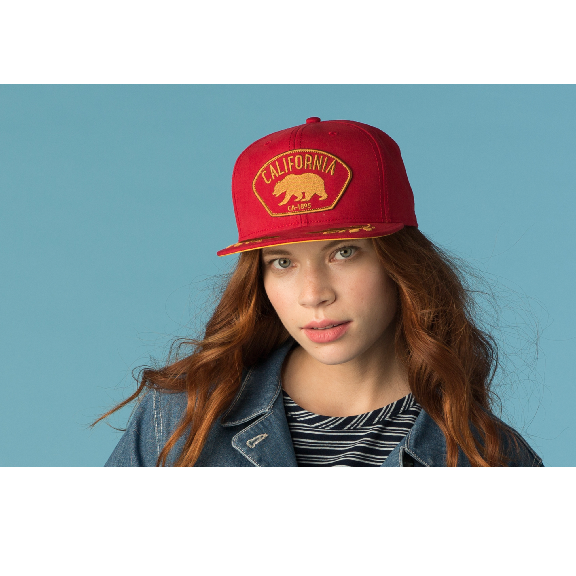 Goorin Bros. golden state cotton flat brim baseball cap Red  womens styling