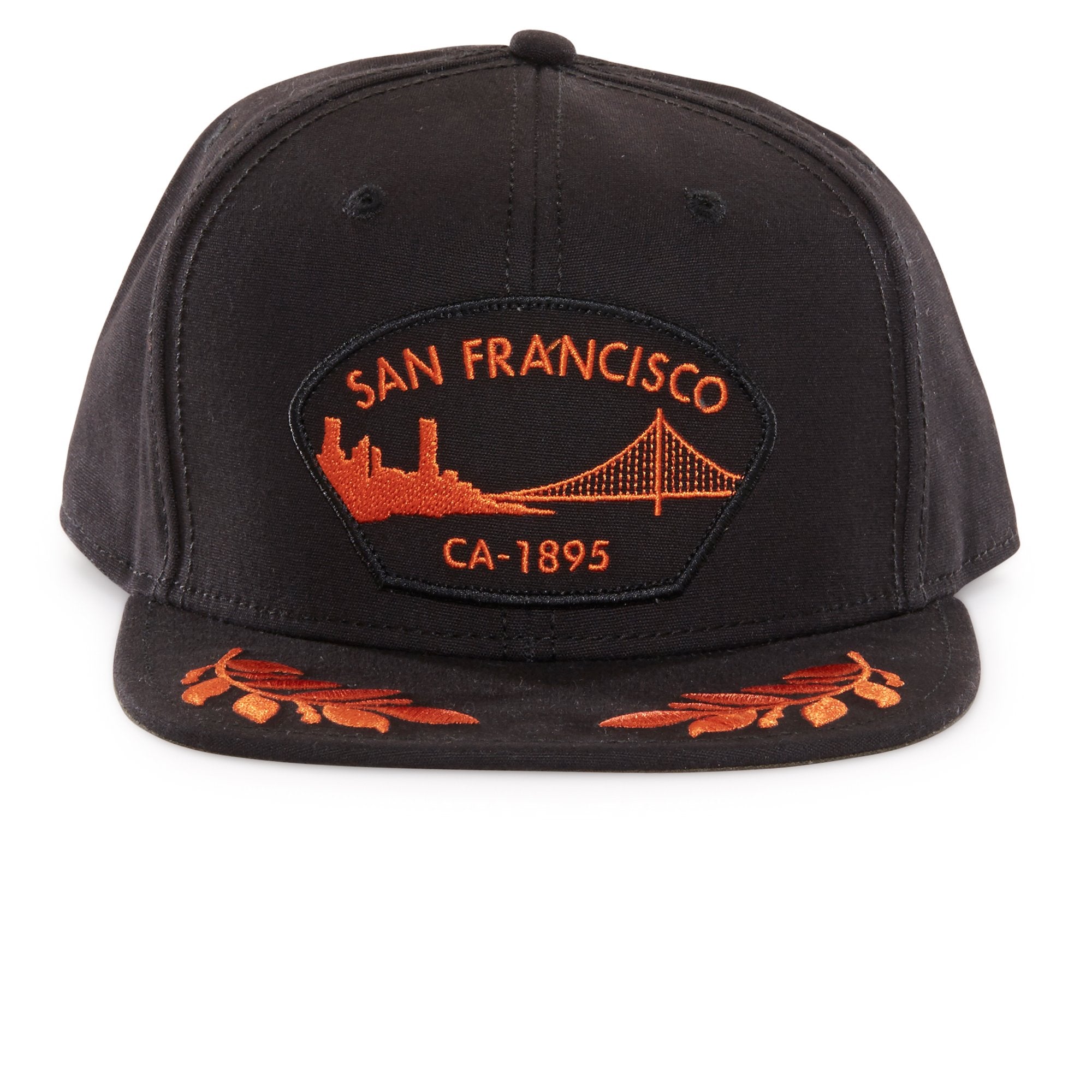 Goorin Bros. san francisco cotton flat brim baseball cap Black front view