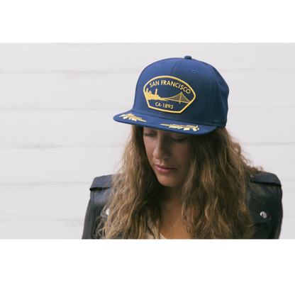 Goorin Bros. san francisco cotton flat brim baseball cap Blue  womens styling