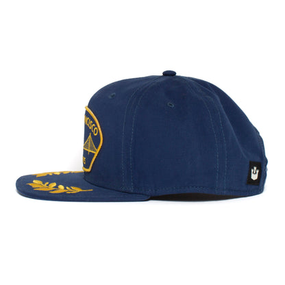 Goorin Bros. san francisco cotton flat brim baseball cap Blue side view