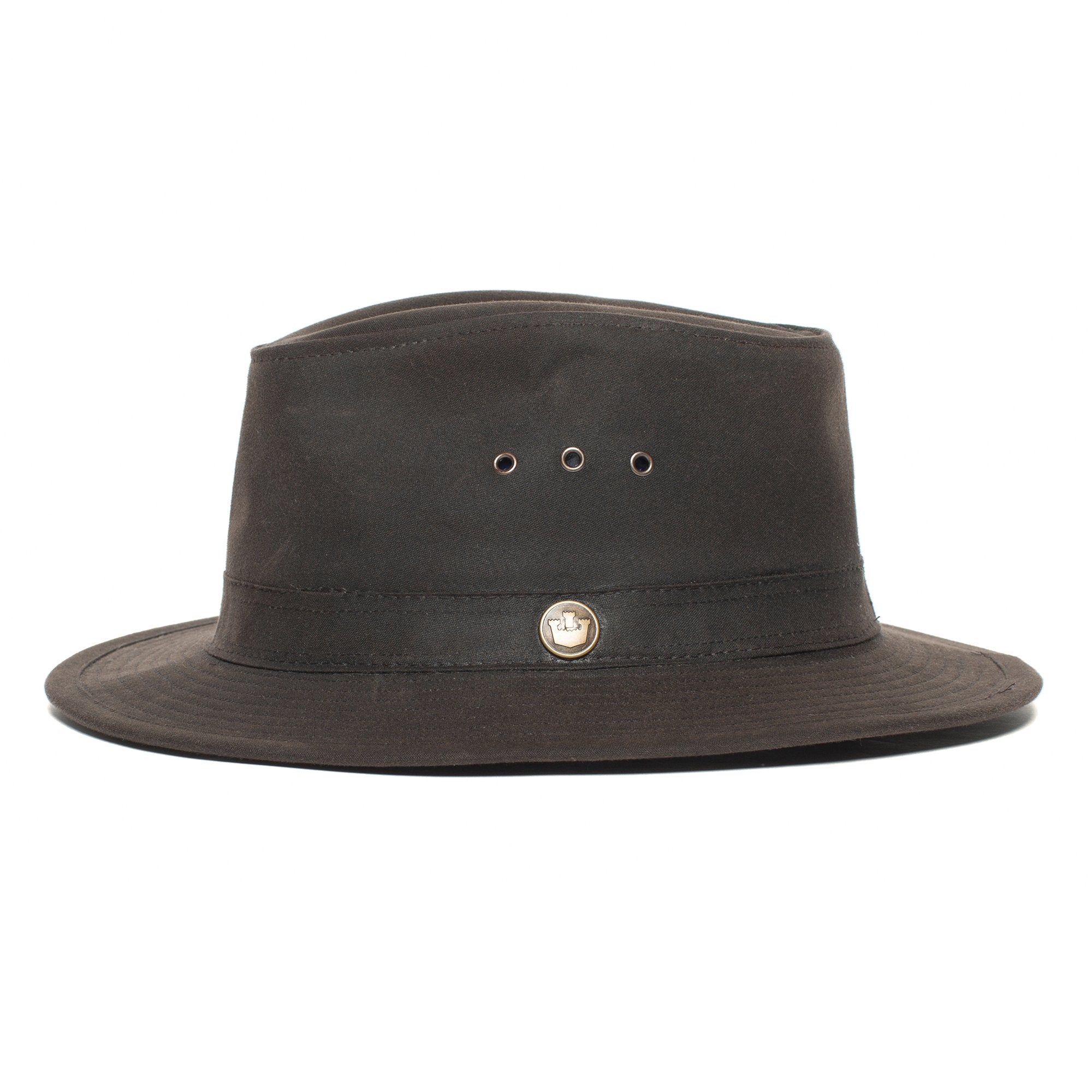 Goorin Bros. new zealand cotton classic brim fedora Brown side view