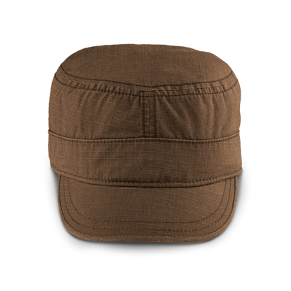 Goorin Bros. private cotton cadet cap Back label Brown front view