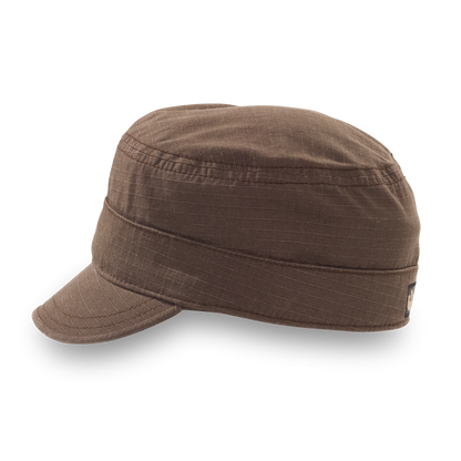 Goorin Bros. private cotton cadet cap Back label Brown left side view