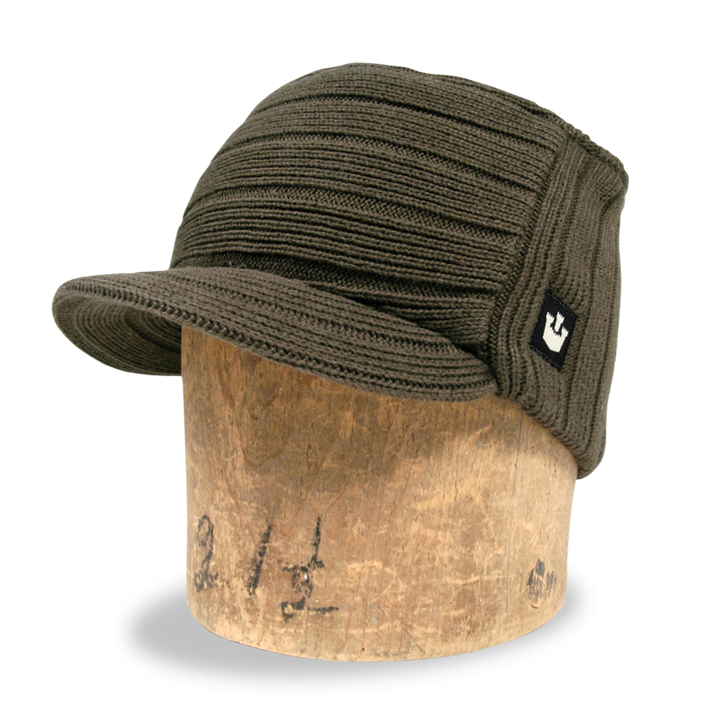 Goorin Bros. rib eye cotton beanie Olive  left side view